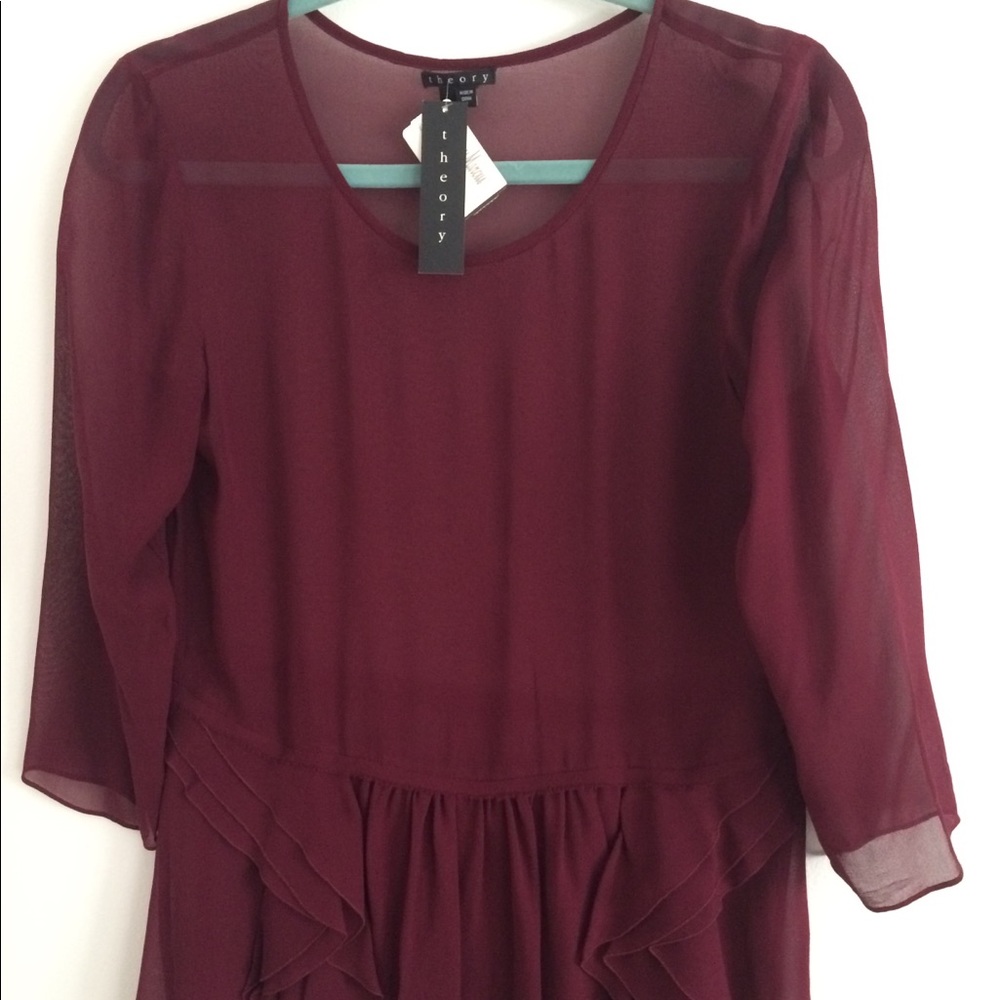 Burgundy Theory silk chiffon blouse